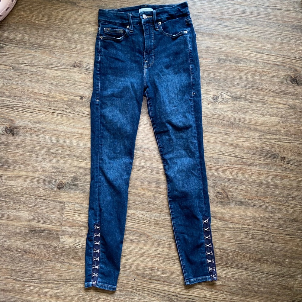 Good American Good Waist Hook & Eye Detail Ankle